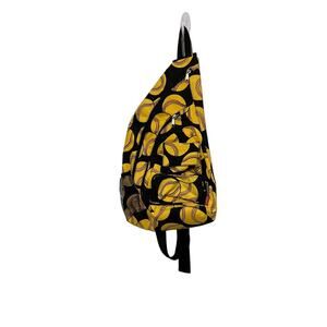 NGIL Softball Sling Backpack Yellow Softballs on Black Background Preowned